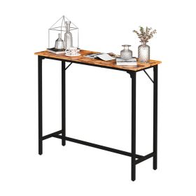 43-Inch Bar Table (Brown) - 209 lbs Capacity Pub Height Table with Durable MDF Top & Metal Frame, Ideal for Kitchen/Bar Counte