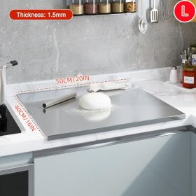 Stainless Steel Cutting Board with Lip for Kitchen Chopping Boards for Countertop Large Metal Cutting Board over Sink Suitable for Meat Fruits Ve (size: 40CM*50CM)